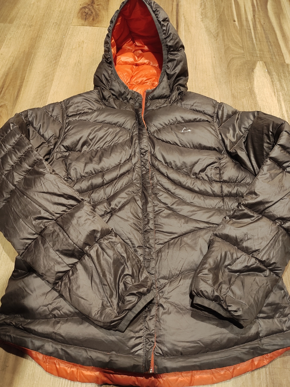 Paradox Réversible Mixte Hooded Insulated Puffer Jacke -Brown with Orange Lining